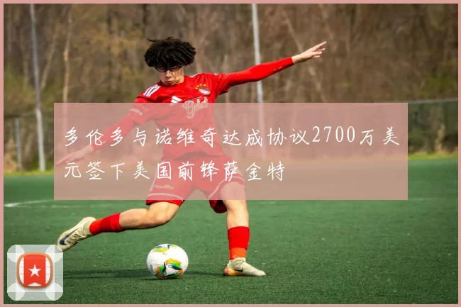 多伦多与诺维奇达成协议2700万美元签下美国前锋萨金特